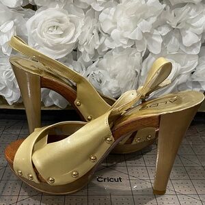 Aldo Metallic Gold Platform Sandals